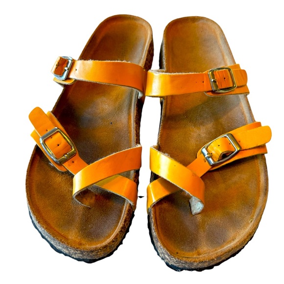 Retro Wells Fountn Comfort Yellow Hippie Boho Sandals Women’s 9W - Picture 2 of 10